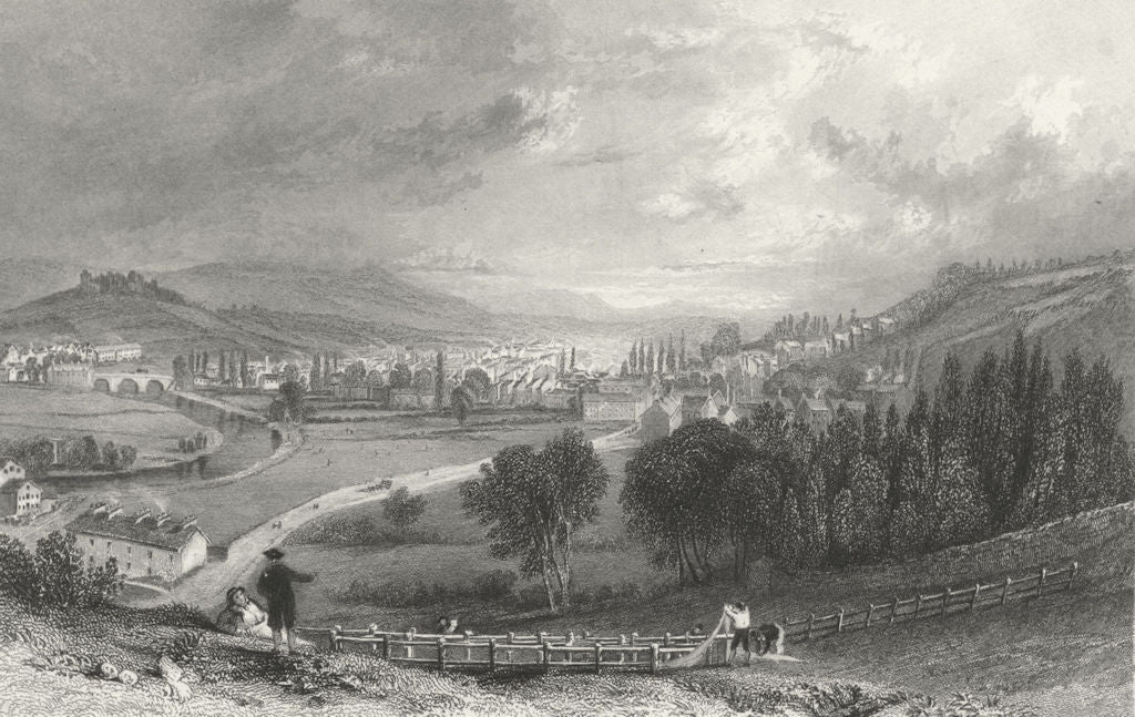 CUMBS. Kendal, from Green Bank. Westmorland Allom 1832 old antique print